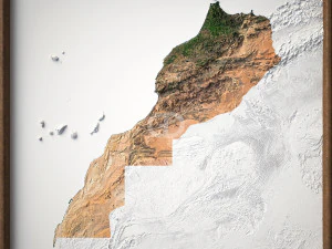 Карта Марокко 3D Модель