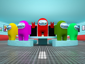 Among us 3d full scene modeling on cafeteria 3D मॉडल
