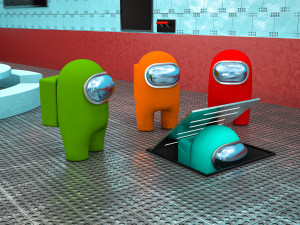 Among us 3d full scene modeling on cafeteria 3D Model