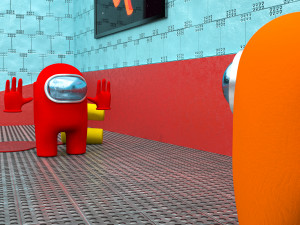 Among us 3d full scene modeling on cafeteria 3D Model