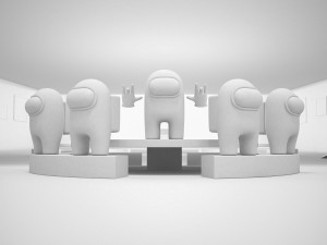 Among us 3d full scene modeling on cafeteria 3D Model