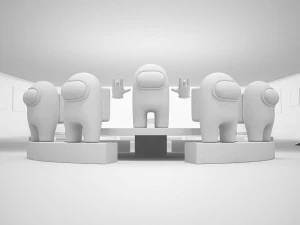 Among us 3d full scene modeling on cafeteria 3D Model
