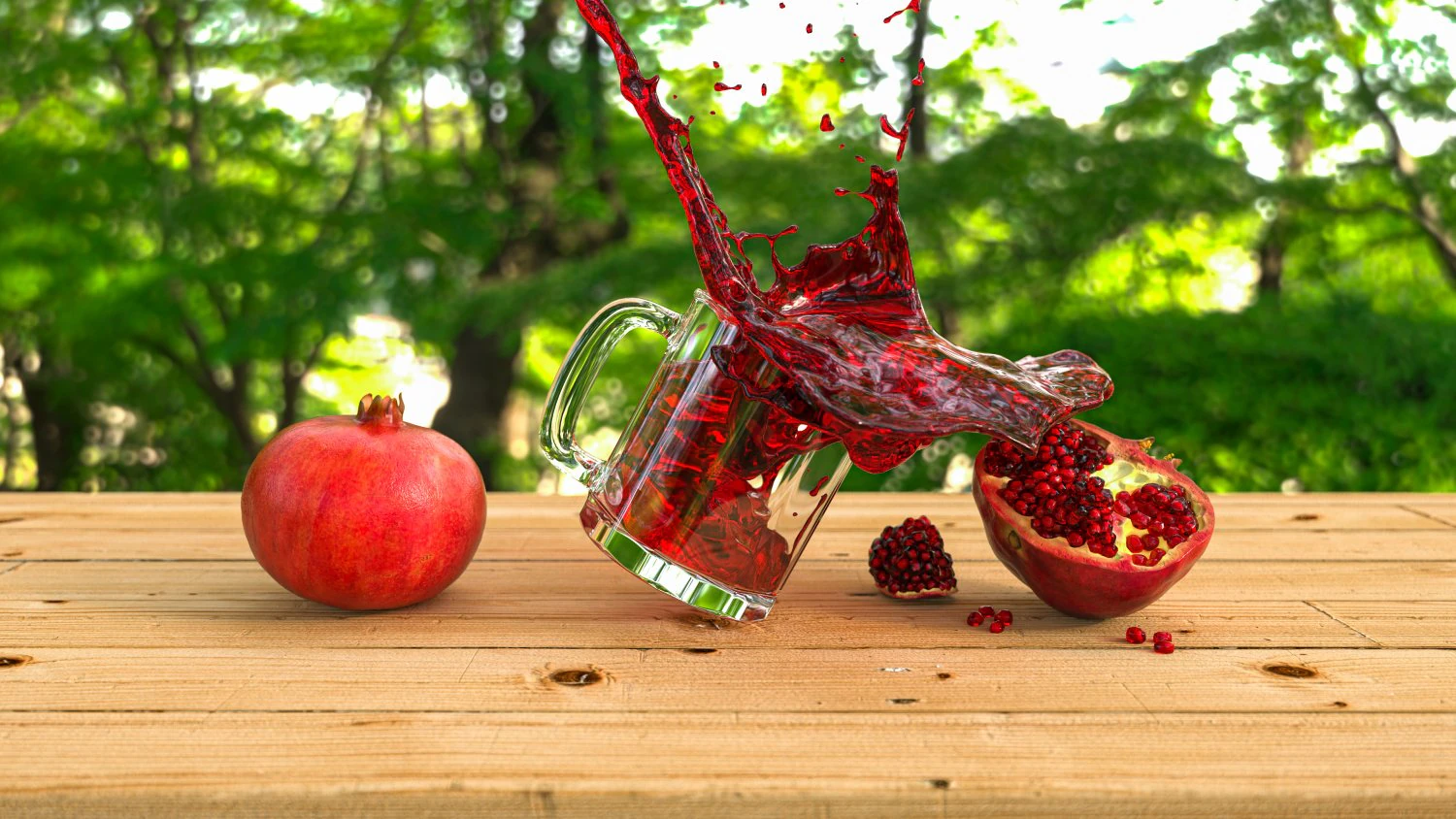 Pomegranate juice splash 3D Model .c4d .max .obj .3ds .fbx .stl .blend