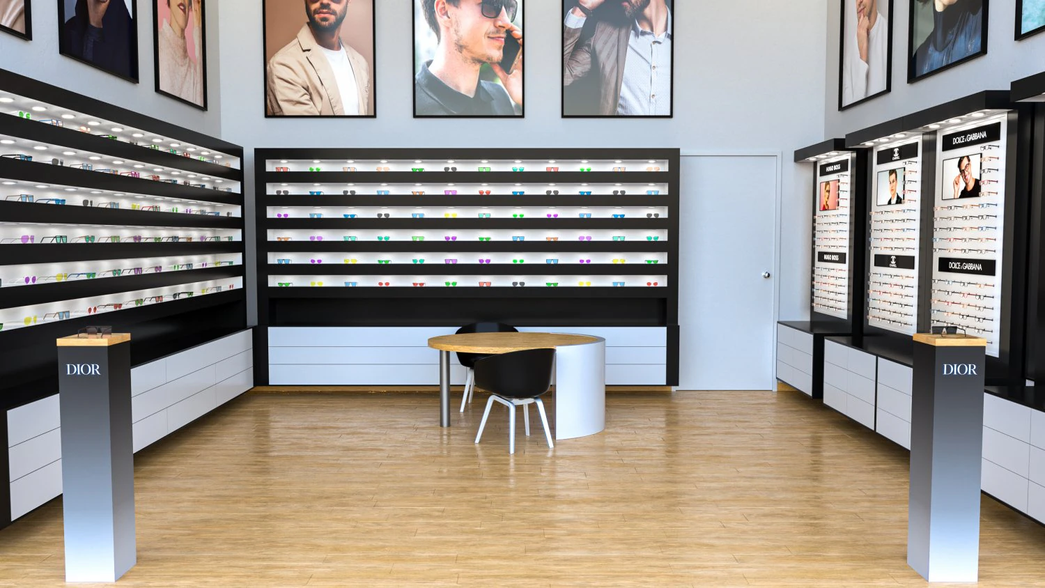 Optical Store - Interior design 3D Model .c4d .max .obj .3ds .fbx .stl .blend 