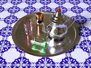 Arabic teapot with table 3D Модель