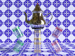 Arabic teapot with table 3D Модель