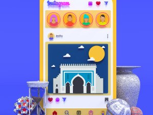 Instagram phone ui interface 3D Model
