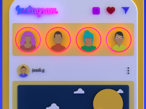 Instagram phone ui interface Modelo 3D