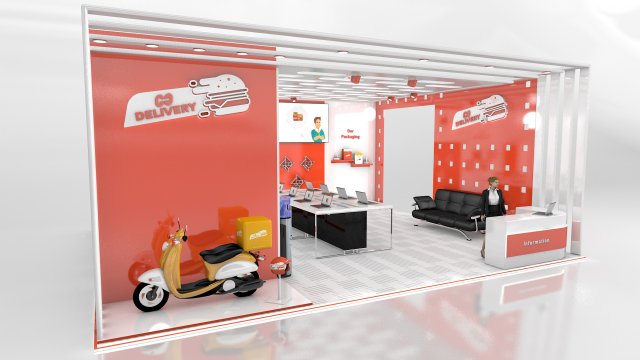 Exhibition Expo Stand 3D 모델 .c4d .max .obj .3ds .fbx .stl .blend 