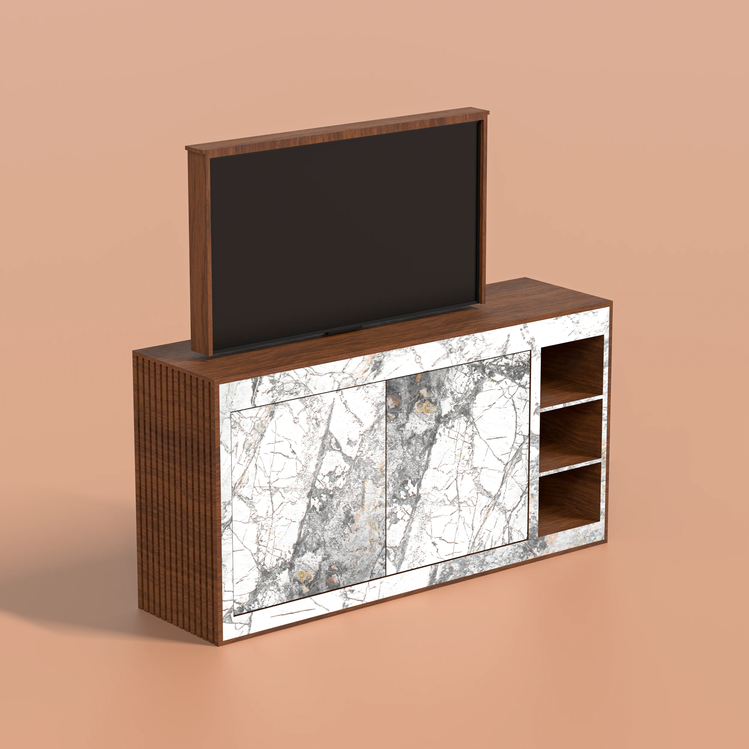 Tv stand wood 3D Model .c4d .max .obj .3ds .fbx .stl .blend 