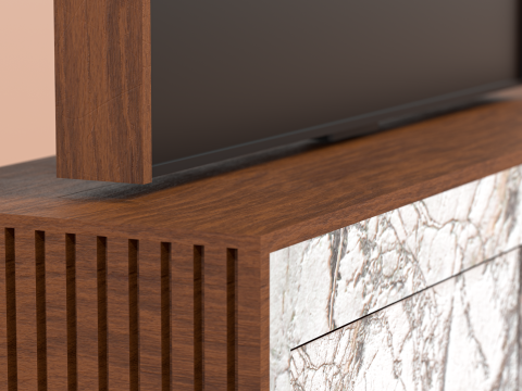 Tv stand wood 3D Model