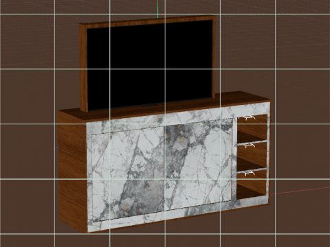 Tv stand wood 3D Model