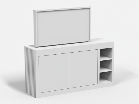 Tv stand wood 3D Model