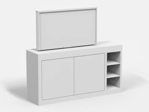Tv stand wood 3D Model