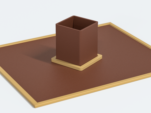 Concrete Desk Organizer Set - Items 3D Модель