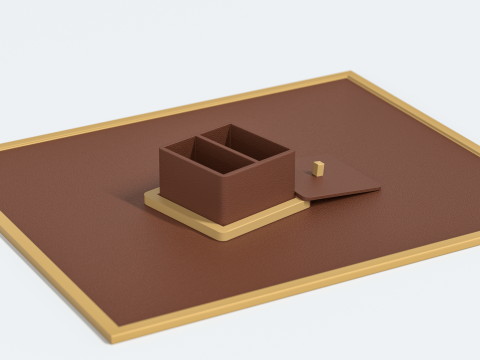 Concrete Desk Organizer Set - Items 3D Модель