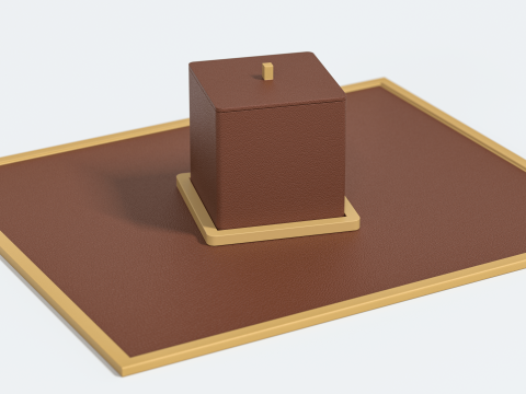 Concrete Desk Organizer Set - Items 3D Модель