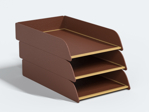 Concrete Desk Organizer Set - Items 3D Модель