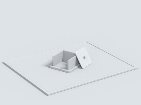 Concrete Desk Organizer Set - Items 3D Модель