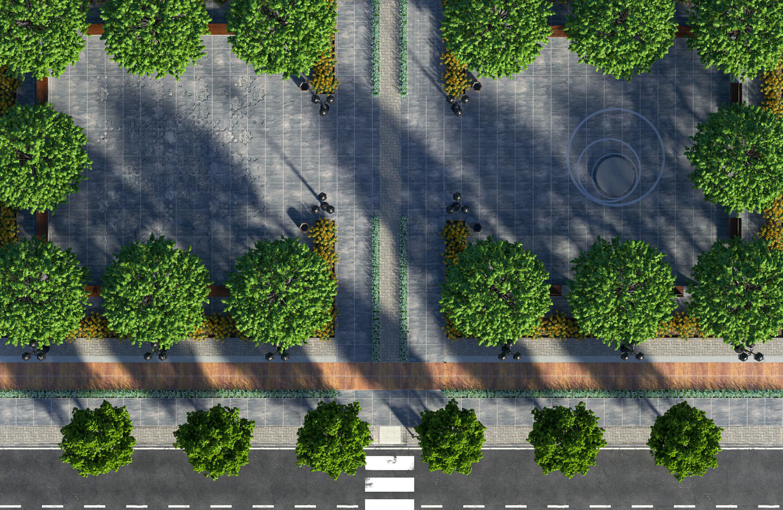 City Street realistic visualization 3D Model .c4d .max .obj .3ds .fbx .stl .blend 