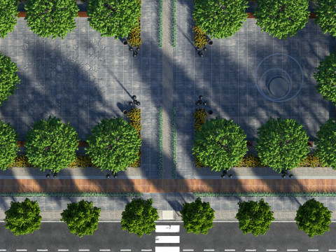 City Street realistic visualization 3D Model
