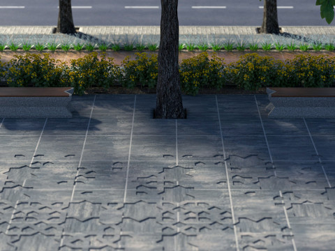 City Street realistic visualization 3Dモデル