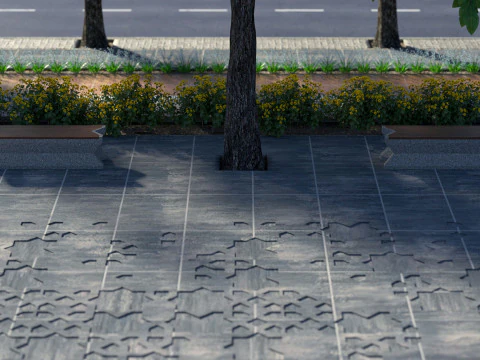 City Street realistic visualization 3D Model