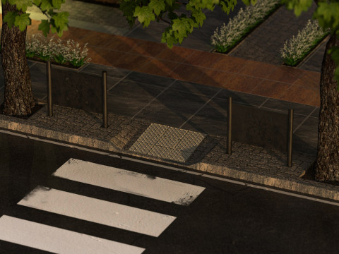 City Street realistic visualization 3Dモデル