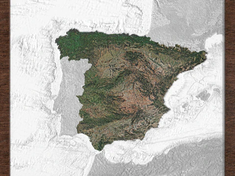 Concetto della mappa 3D della Spagna Modello 3D