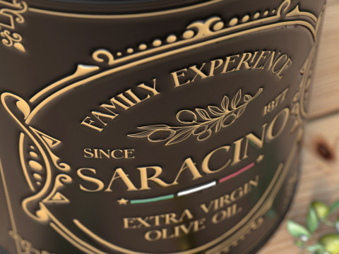 Saracino brand olive oil packaging 3D Модель