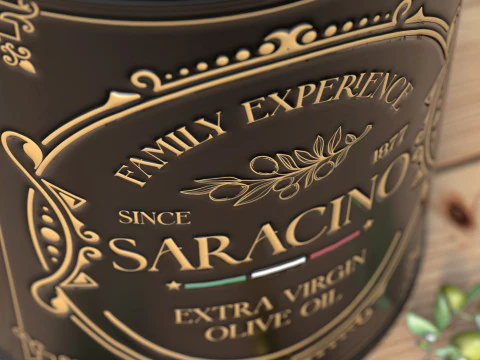 Saracino brand olive oil packaging 3D Model