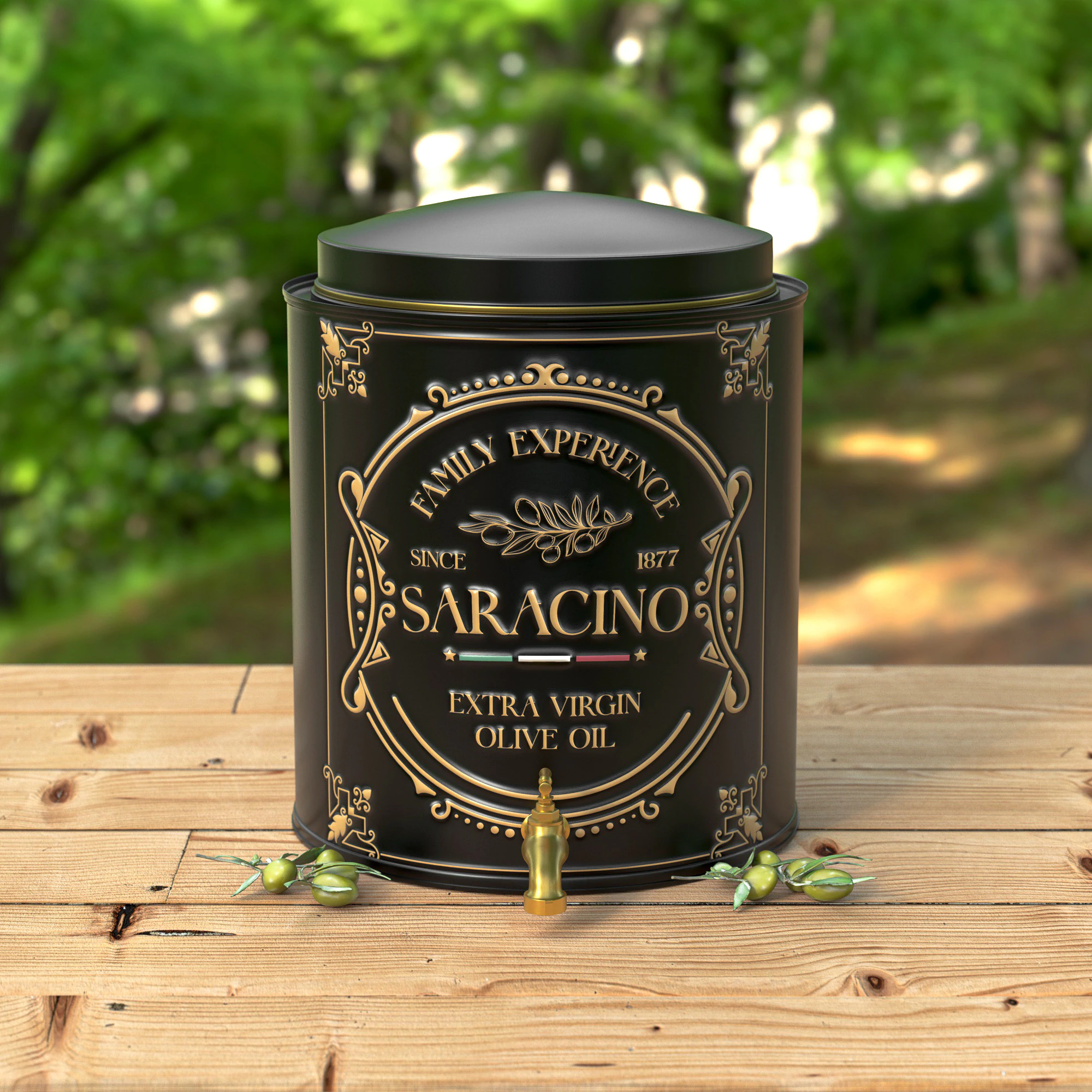 Saracino brand olive oil packaging 3D Model .c4d .max .obj .3ds .fbx .stl .blend 