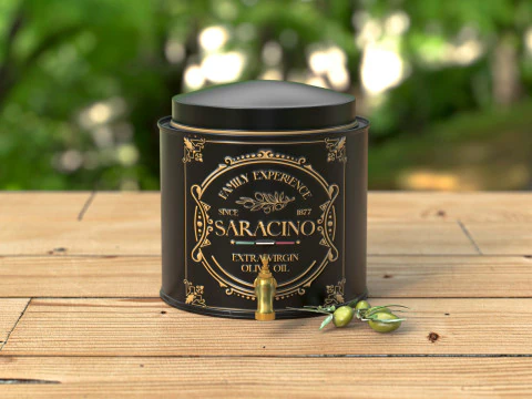 Saracino brand olive oil packaging 3D Model