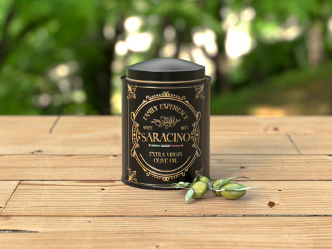Saracino brand olive oil packaging 3D Model