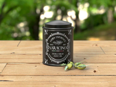 Saracino brand olive oil packaging 3D Model
