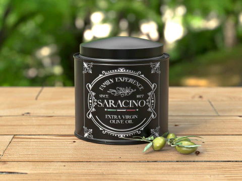Saracino brand olive oil packaging 3D Model