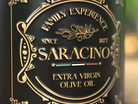 Saracino brand olive oil packaging 3D Model