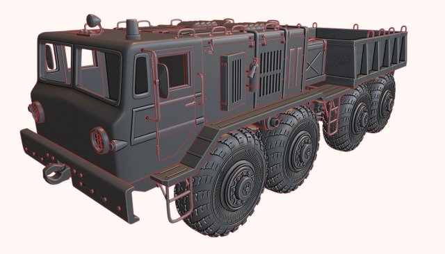 maz 537 truck 3D Baskı Modeli .c4d .max .obj .3ds .fbx .stl .blend 
