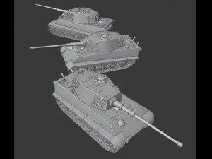 king tiger 2 tanks 3D Print Model