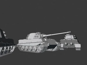 king tiger 2 tanks 3D Print Model