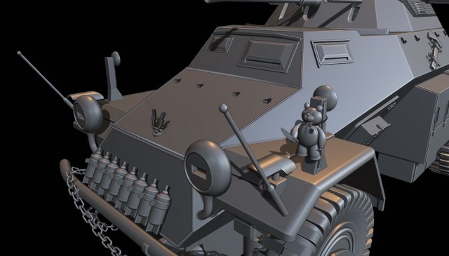 sdkfz 222 track tanks 3Dプリントモデル .c4d .max .obj .3ds .fbx .stl .blend