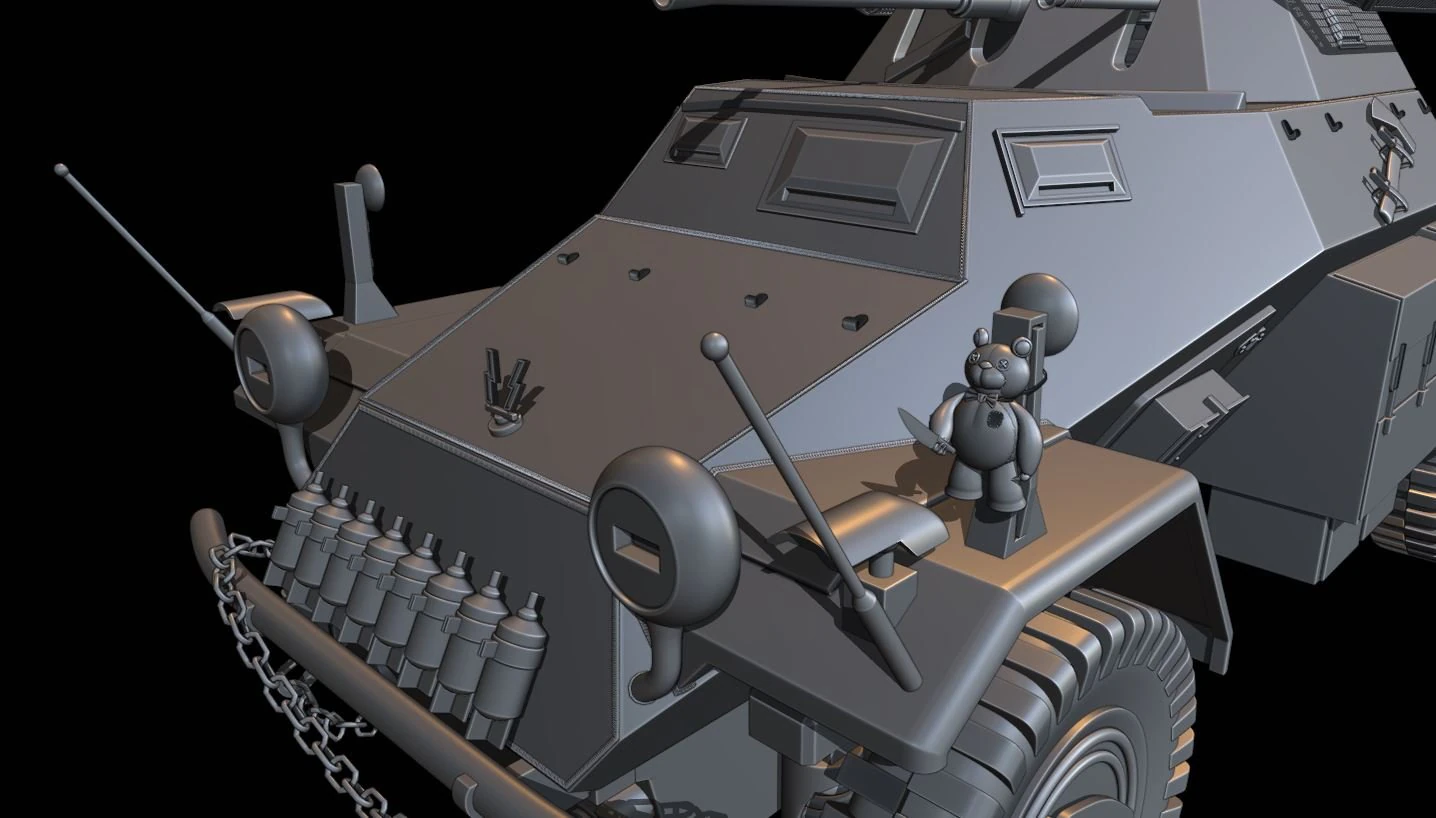 sdkfz 222 track tanks 3D Print Model .c4d .max .obj .3ds .fbx .stl .blend 