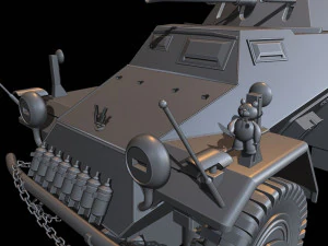 SDKFZ 222 履帯戦車 3Dプリントモデル