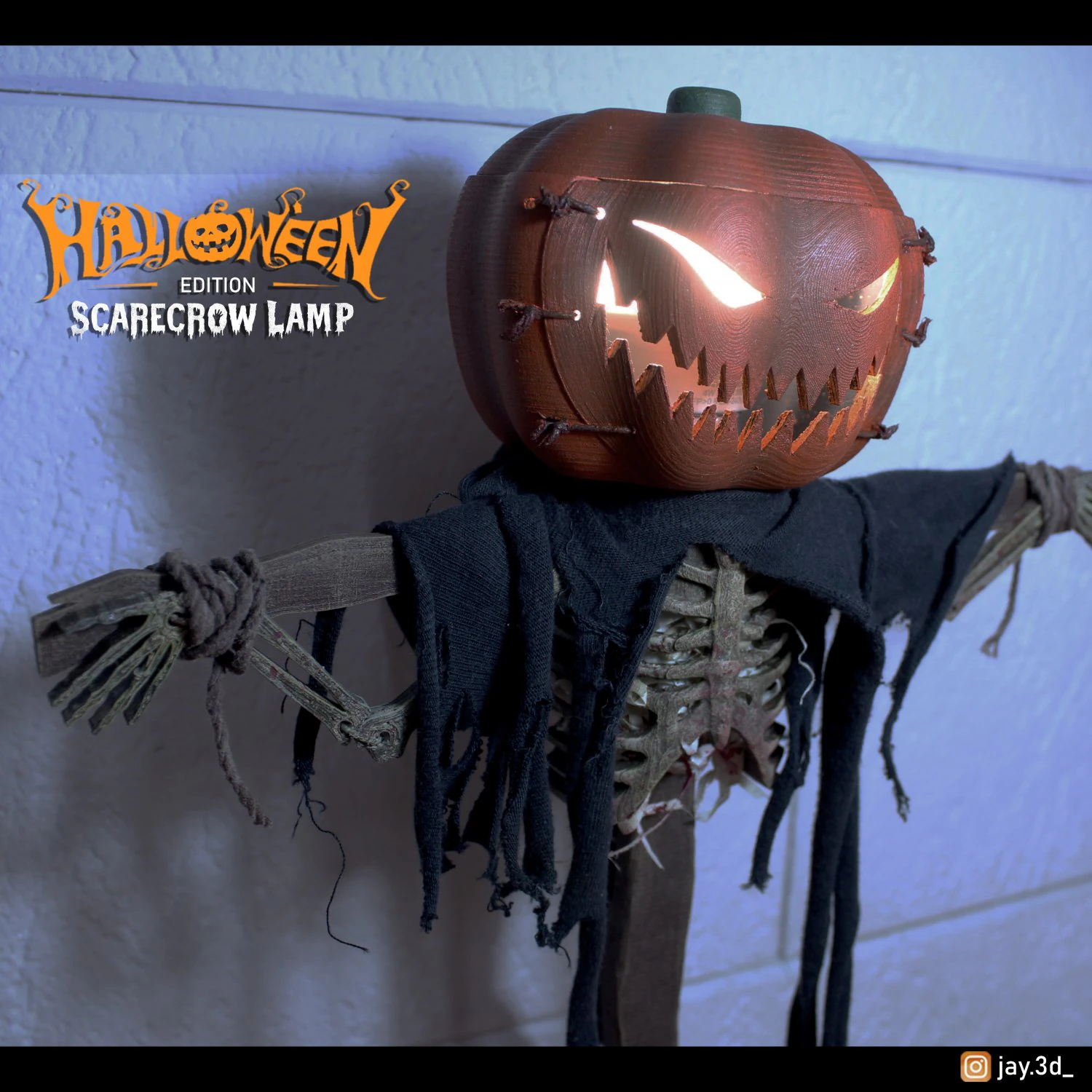 scarecrow lamp halloween 3D Print Model .c4d .max .obj .3ds .fbx .stl .blend 
