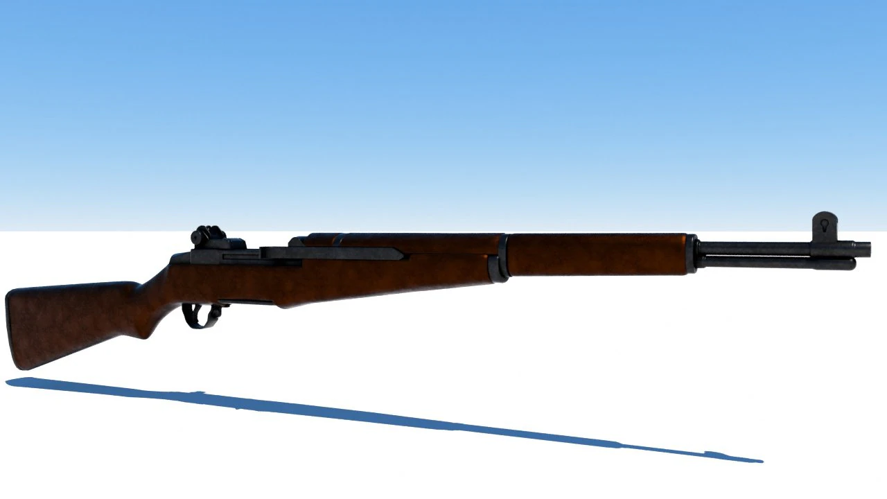 m1 garand rifle and 762mm bullet 3D Model .c4d .max .obj .3ds .fbx .stl .blend 