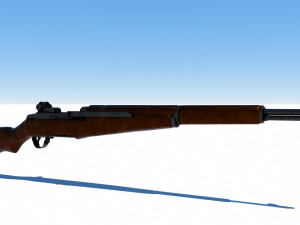 m1 garand rifle and 762mm bullet Model 3D