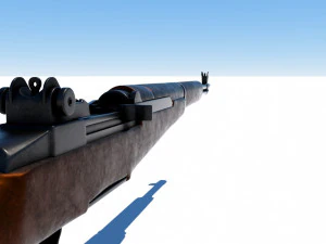 m1 garand rifle and 762mm bullet 3D Model