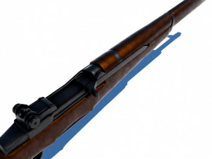 m1 garand rifle and 762mm bullet 3D Model