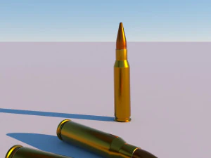 m1 garand rifle and 762mm bullet 3D Model