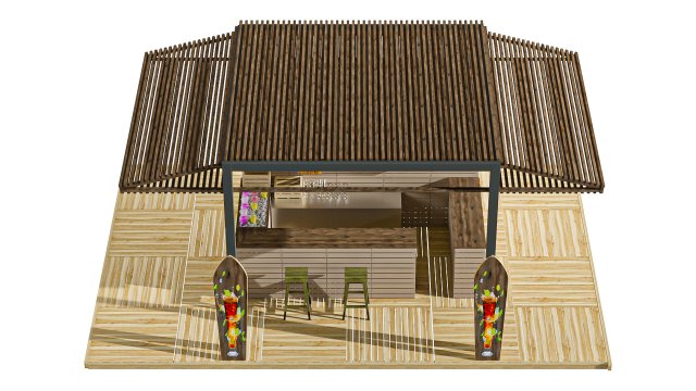 Beachbar 3D Model .c4d .max .obj .3ds .fbx .stl .blend 